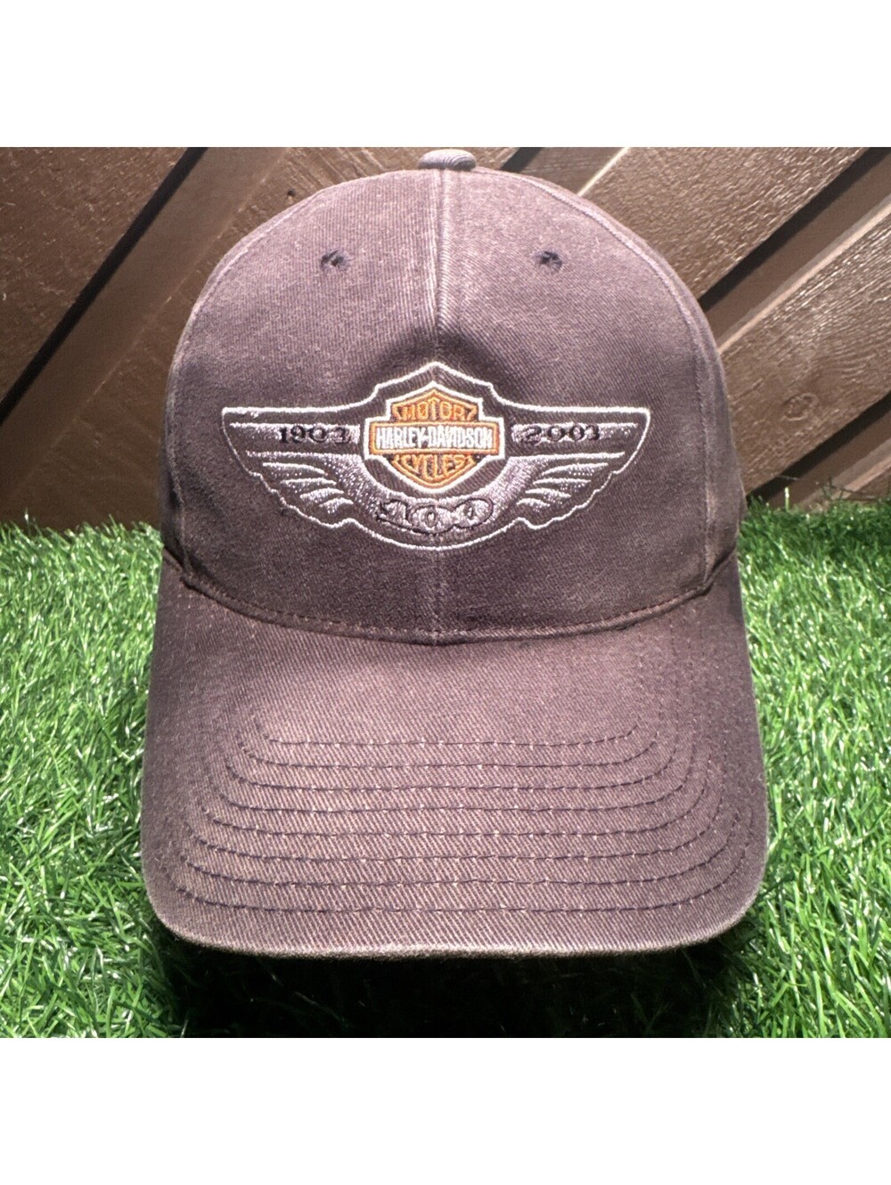 Vintage Harley Davidson 100th Anniversary Hat Cap Black 1903 2003 Strapback